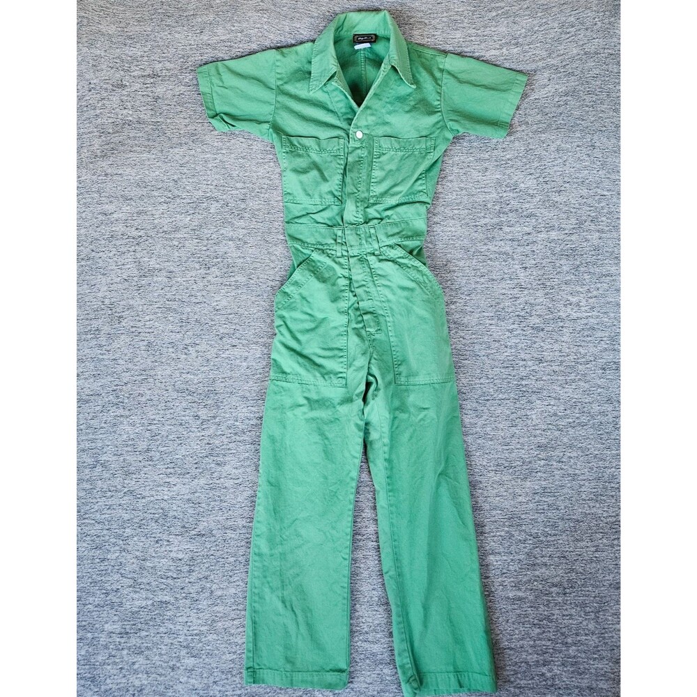 BIG BUD PRESS Short Sleeve Jumpsuit Green Utility Zip Jumpsuit Made in LA